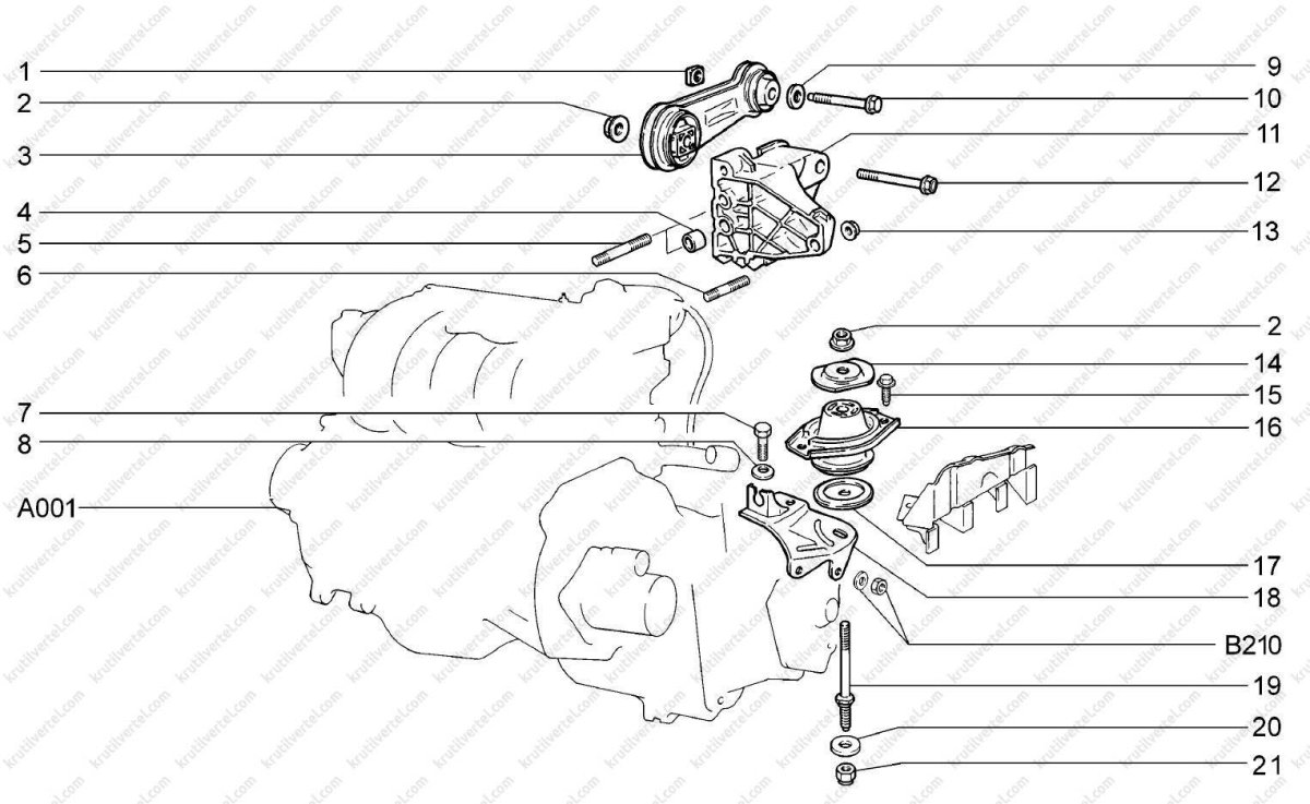 Болт крепления подушки двигателя 2170