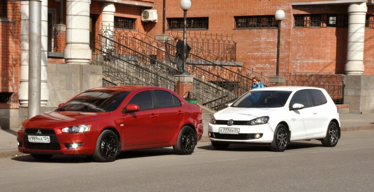 Гольф 6 и Лансер 10