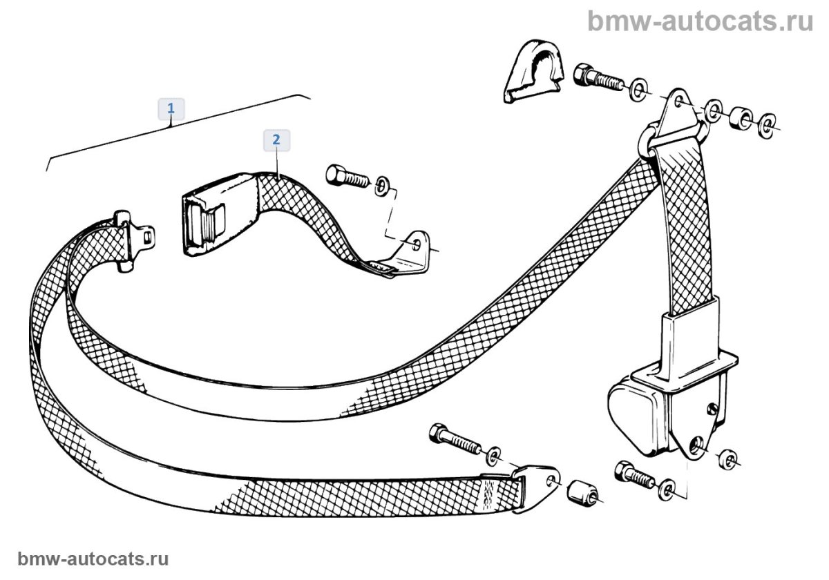 Элементы ремня безопасности в автомобиле