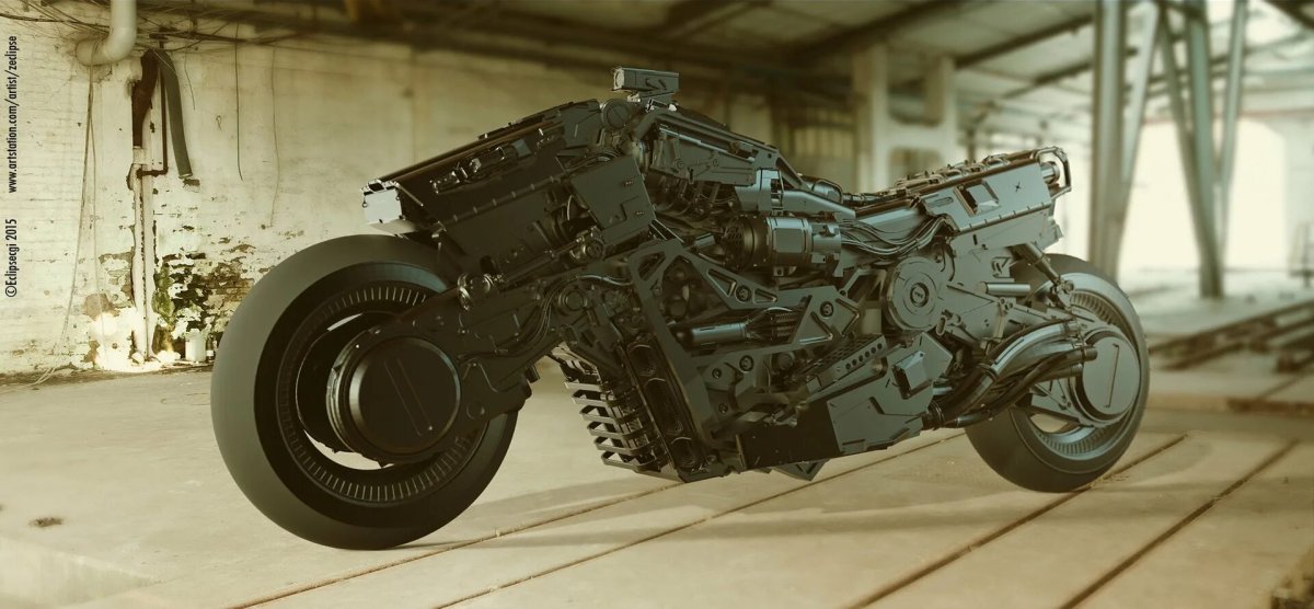 Cyberpunk мотоцикл концепт