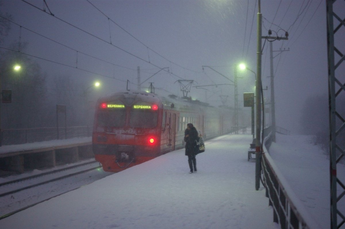 Электричка зима