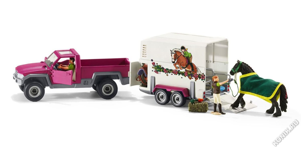 Игровой набор Schleich пикап с конным прицепом 42346
