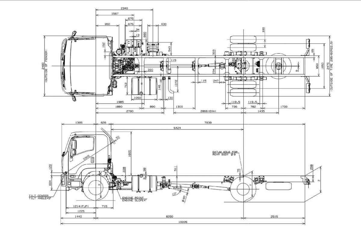 Ширина рамы Исузу форвард