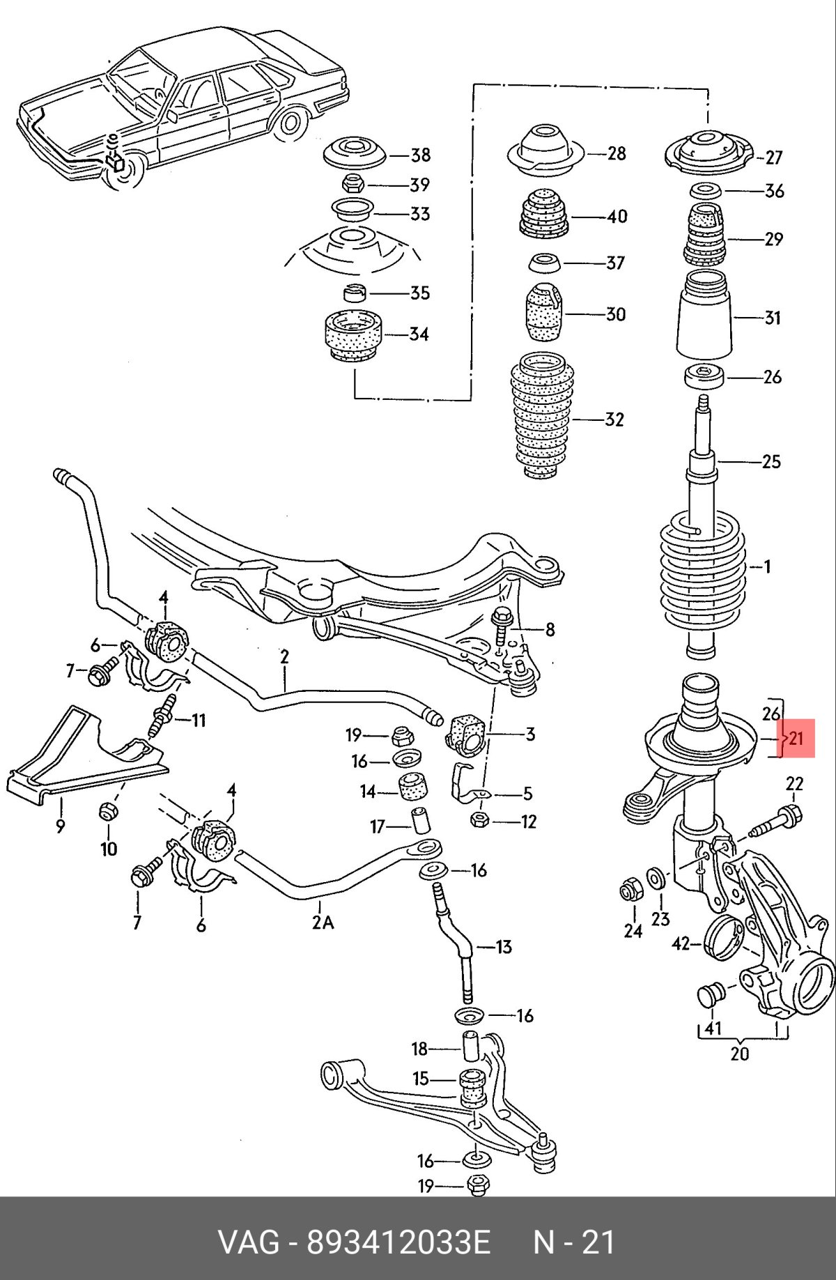 Передняя подвеска Ауди 80 б4 схема