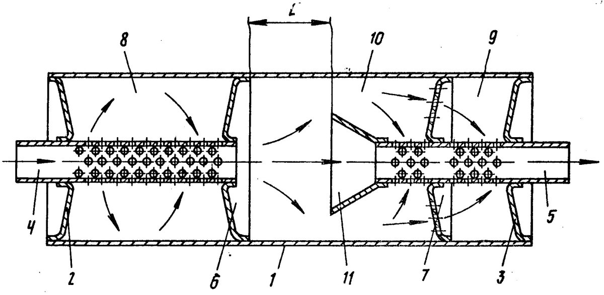 Прямоточный резонатор чертеж