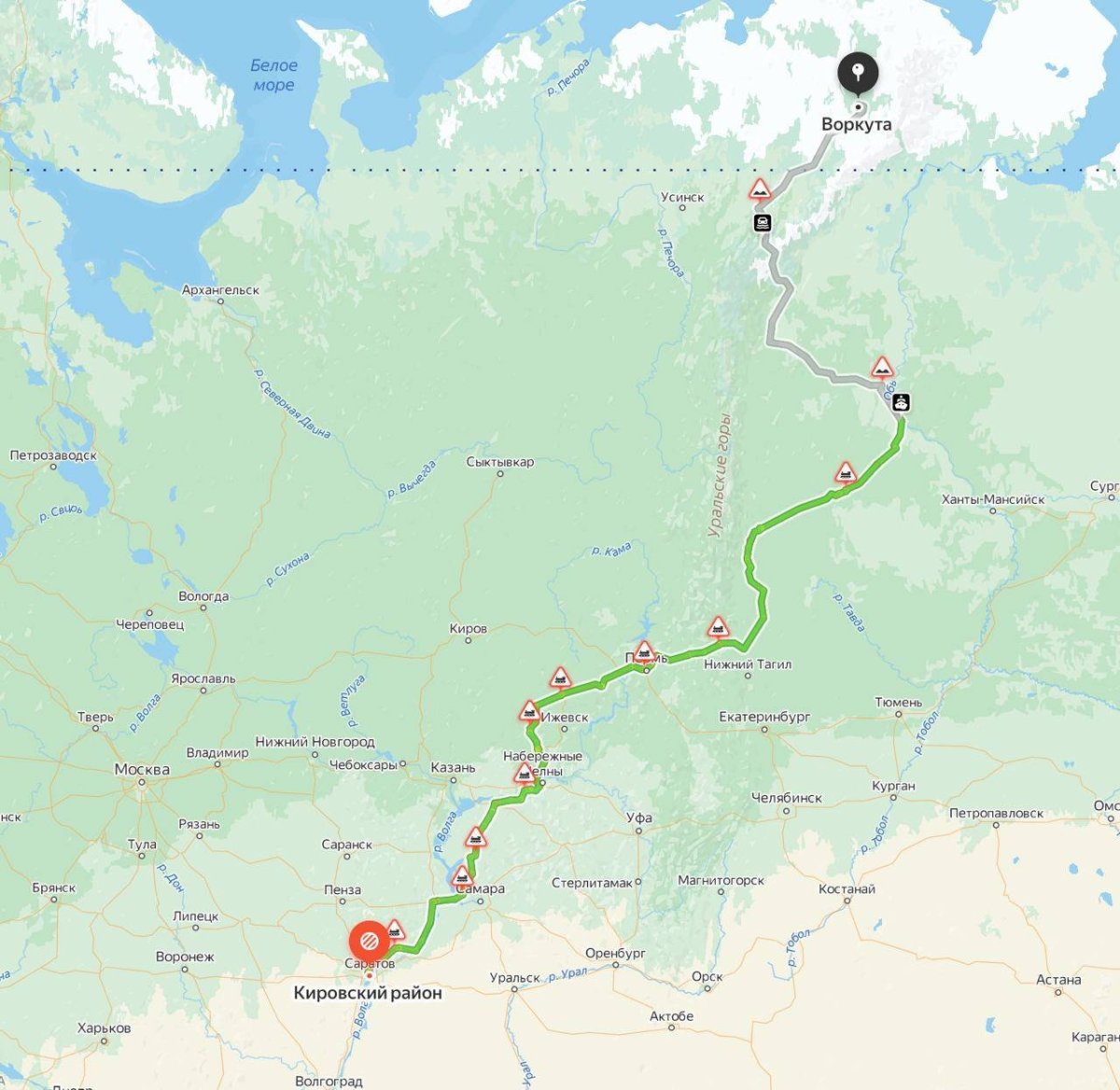 Воркута на карте