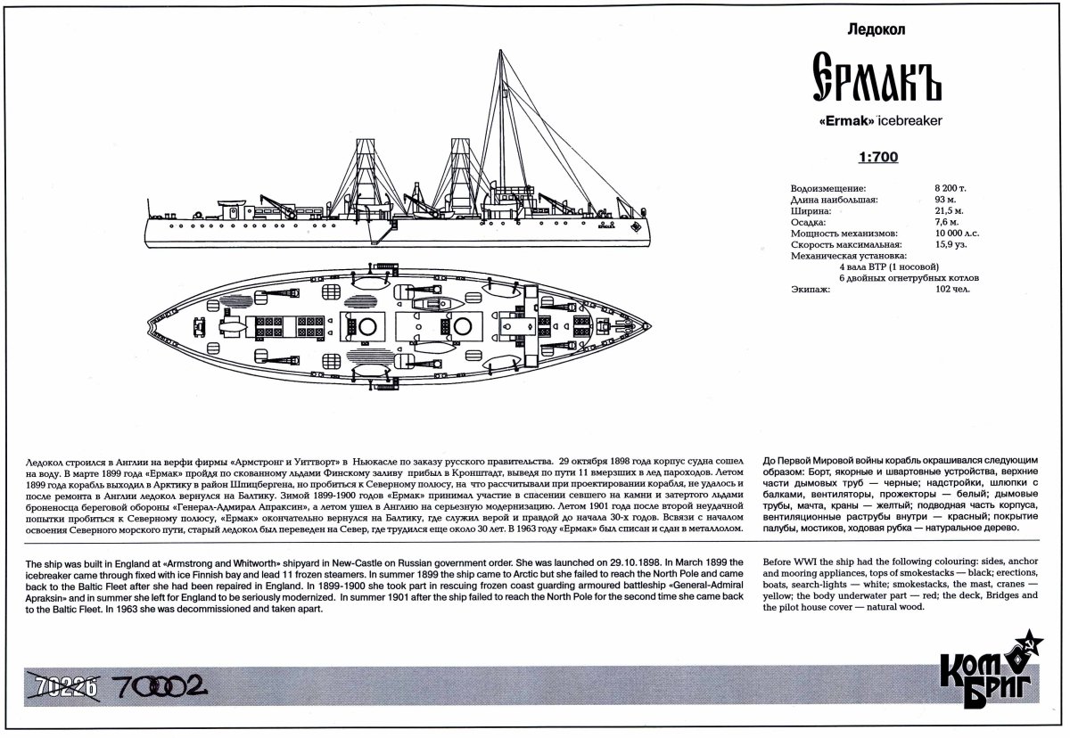 Ледокол Ермак 1898 чертежи