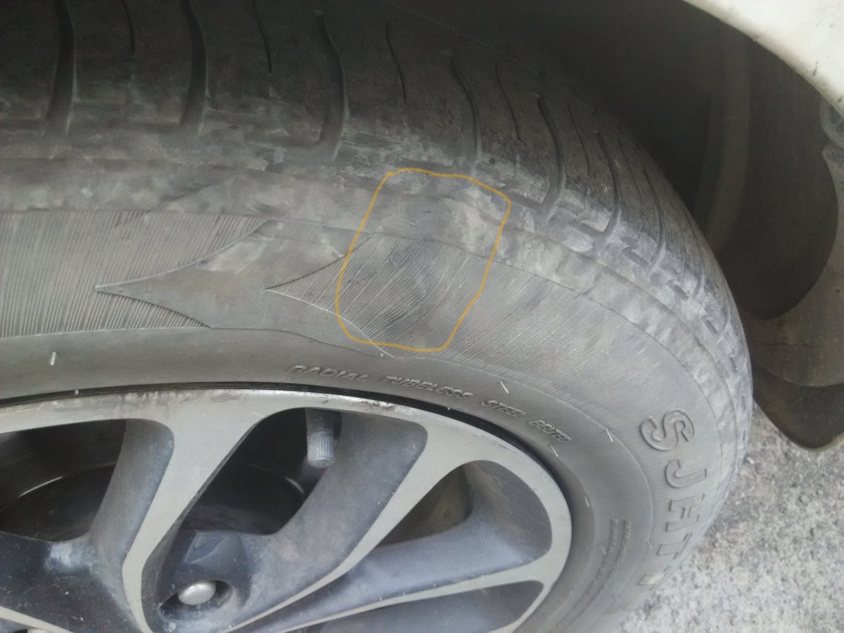 Грыжа покрышки сбоку