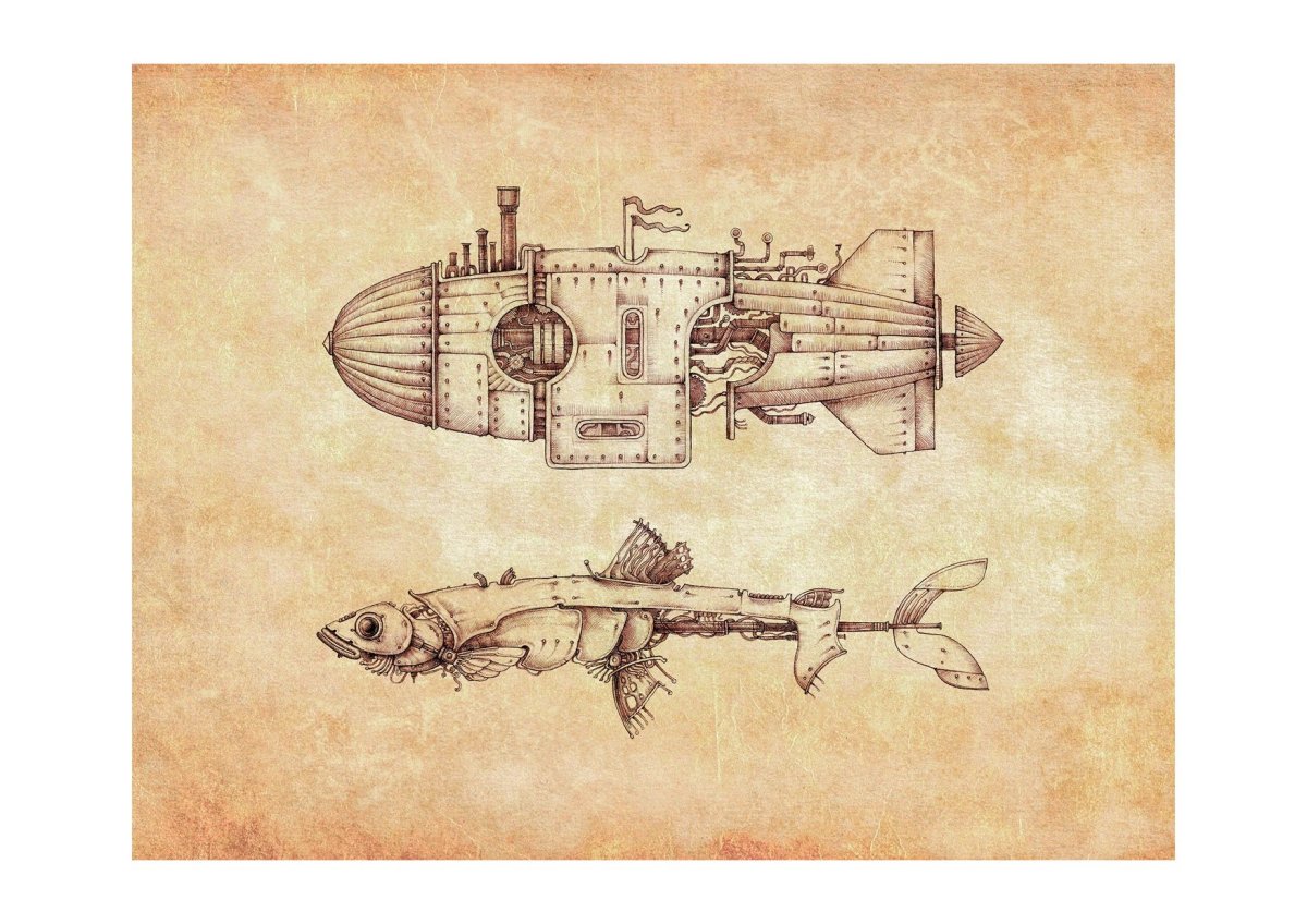 Стимпанк Жюль Верн дирижабль