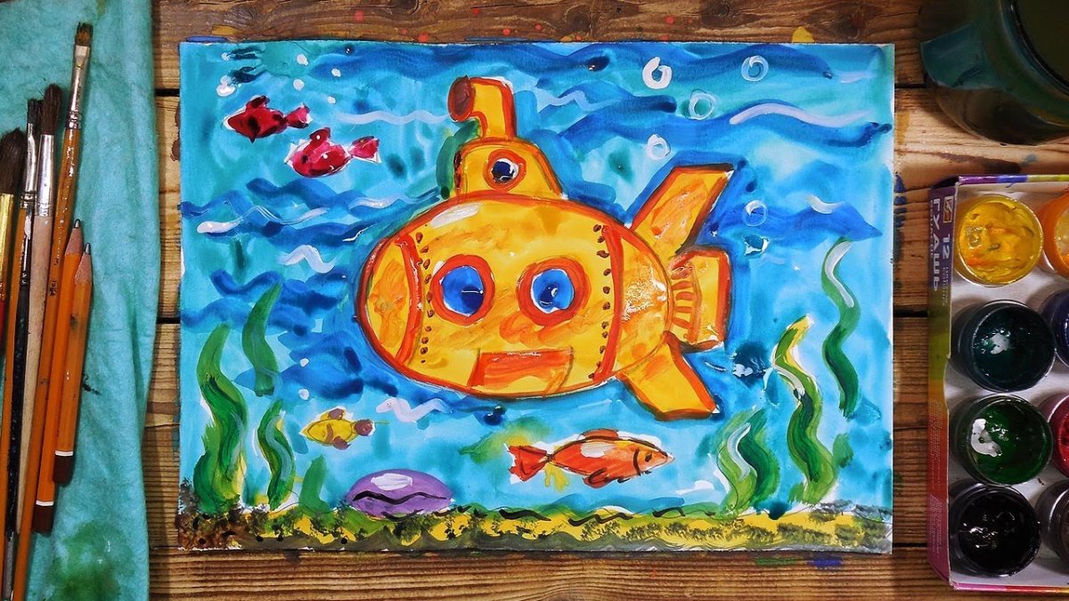 Рисунки красками для детей