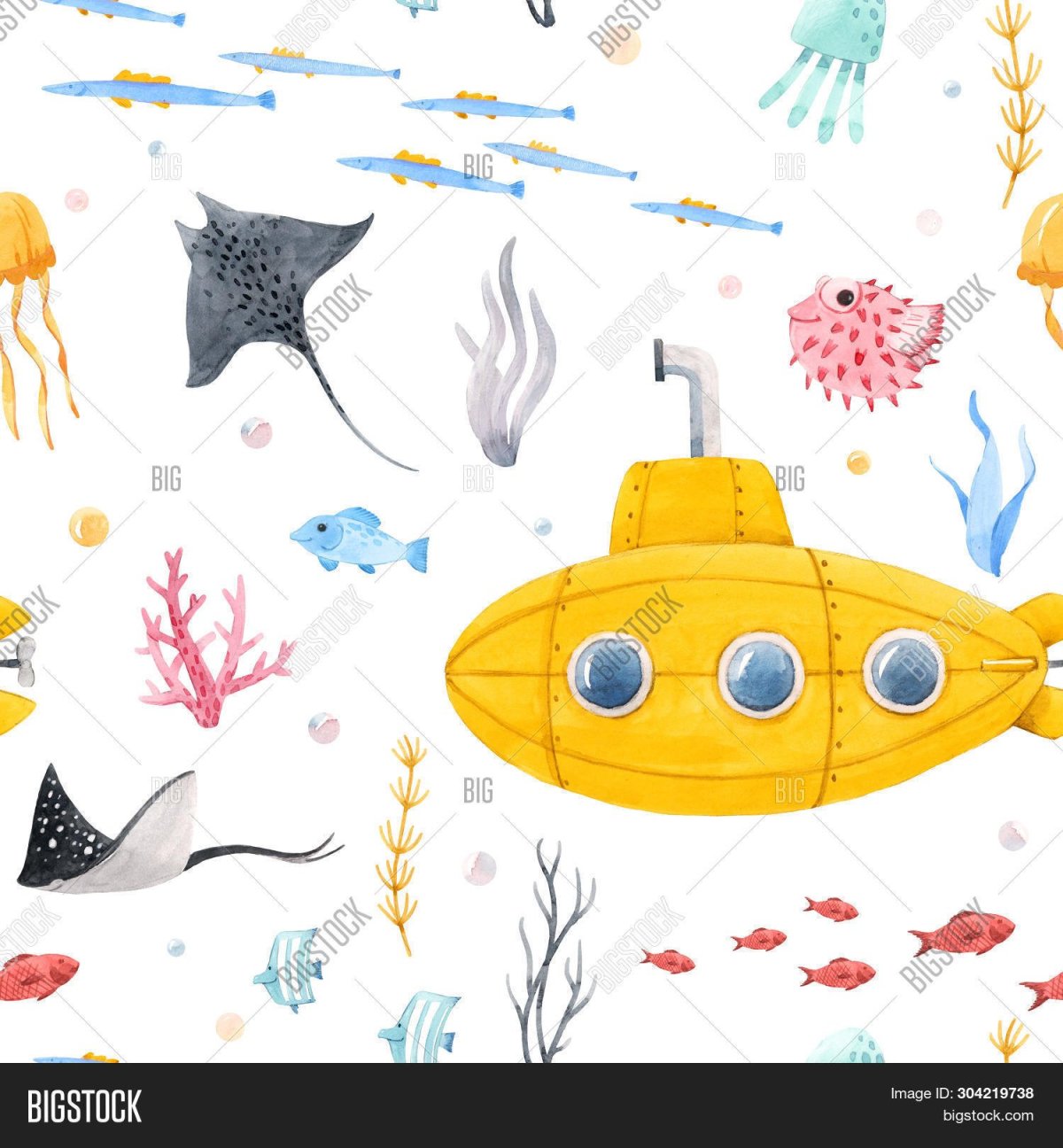 Паттерн подводные лодки море