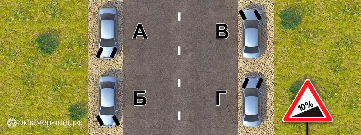 Постановка автомобиля на подъеме