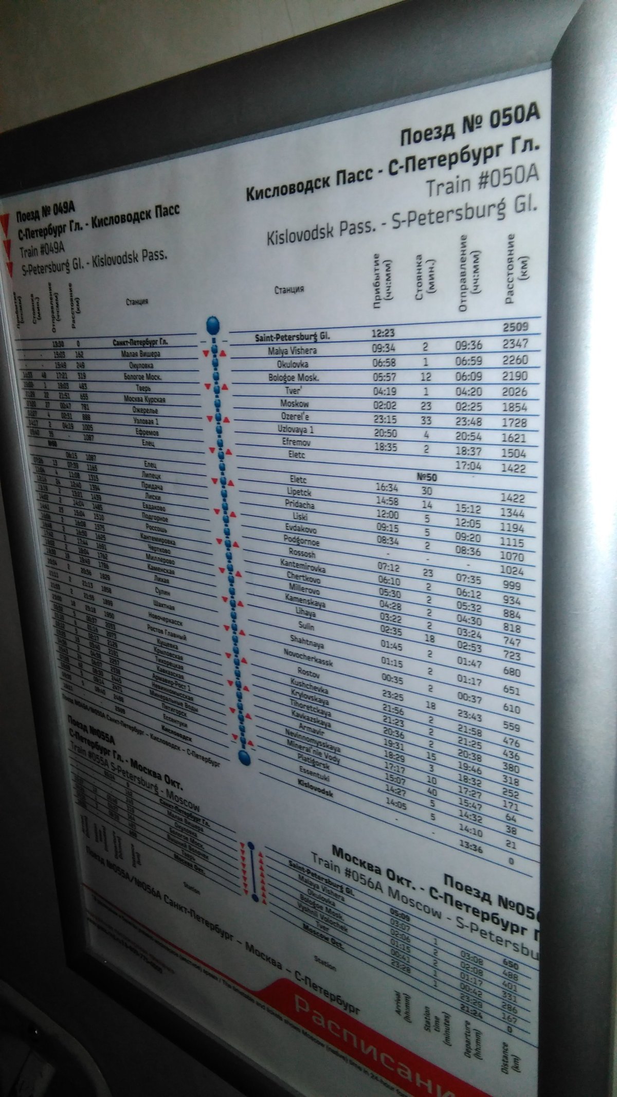 Поезд 050 Кисловодск Санкт-Петербург