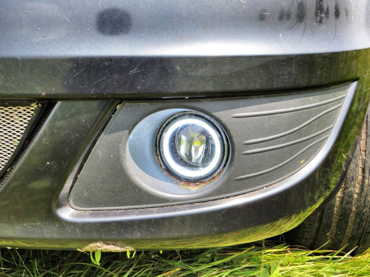 Линзованные ПТФ на Рено Логан 1