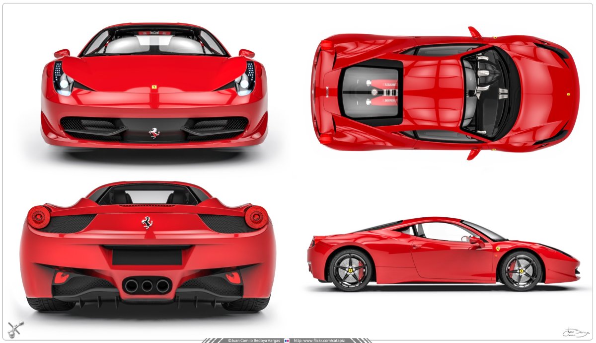 Ferrari 458 Italia чертеж
