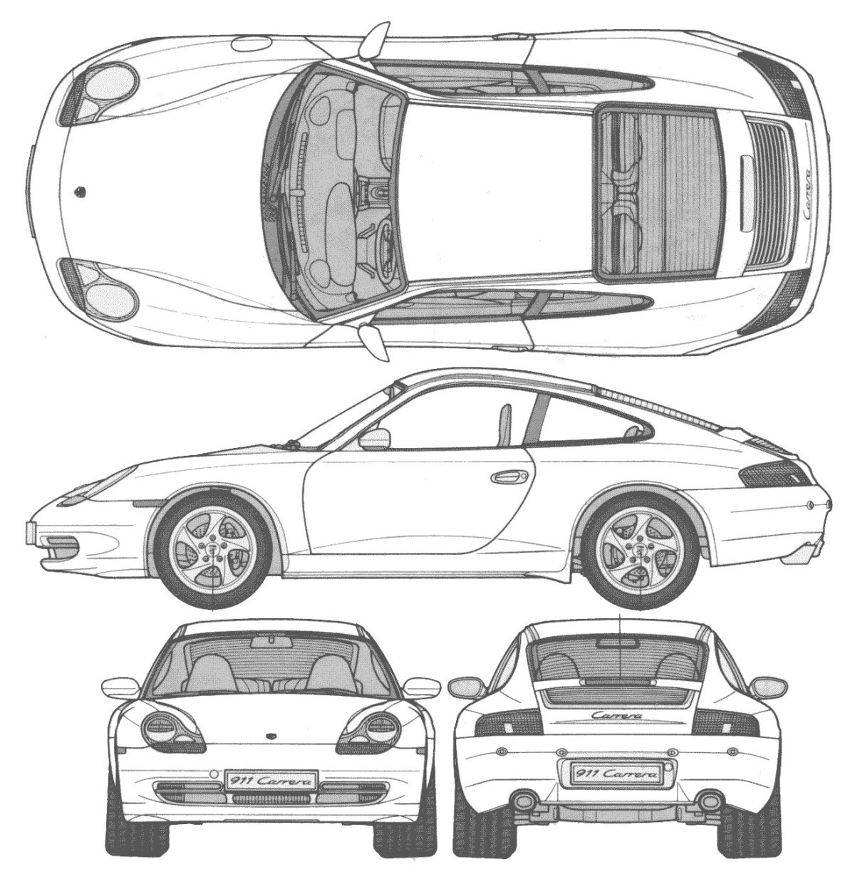 Porsche 911 Singer чертежи