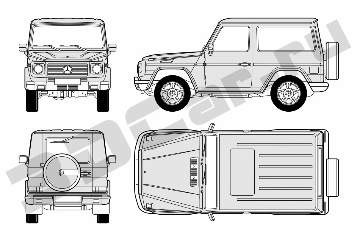 Чертеж Mercedes g-class w463