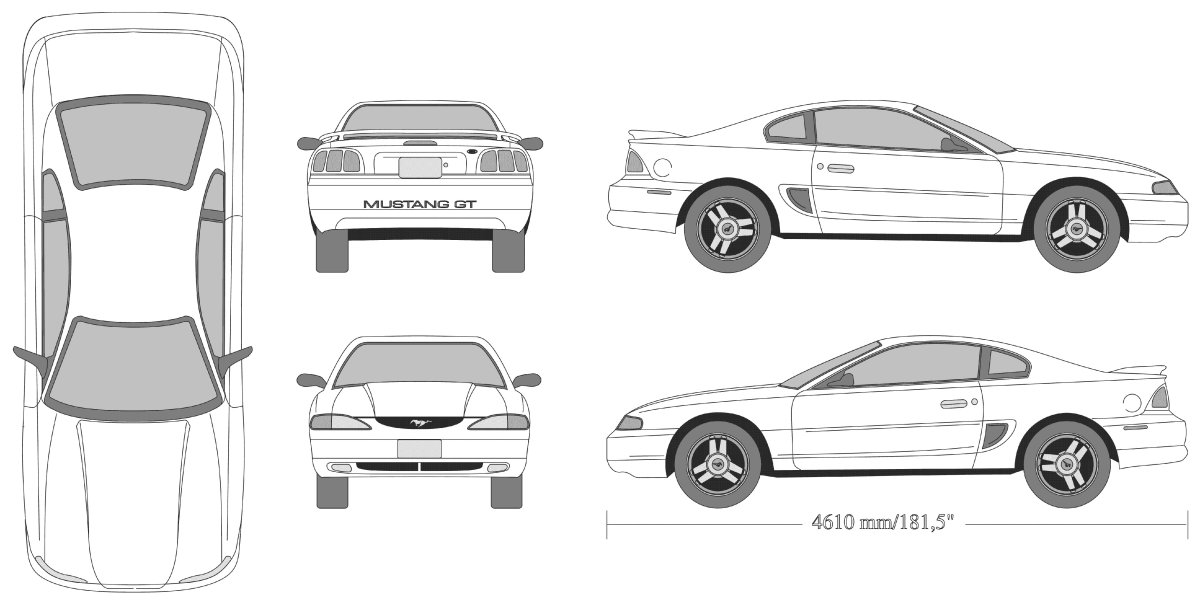 Ford Mustang чертеж