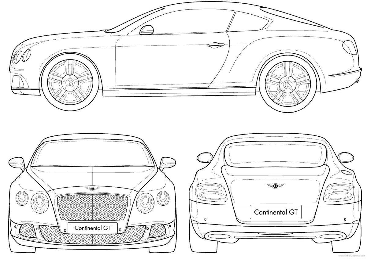 Bentley Continental gt3 чертежи