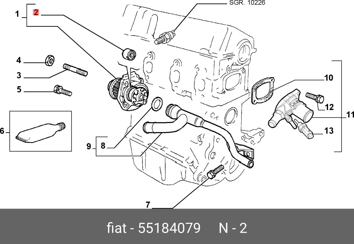 Система охлаждения двигателя на Фиат Добло 1,4