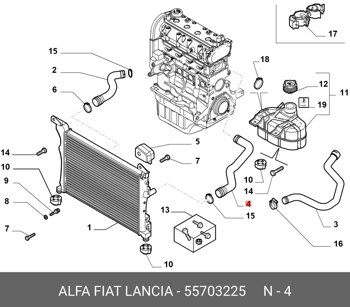 Расширительный бачок Фиат Пунто