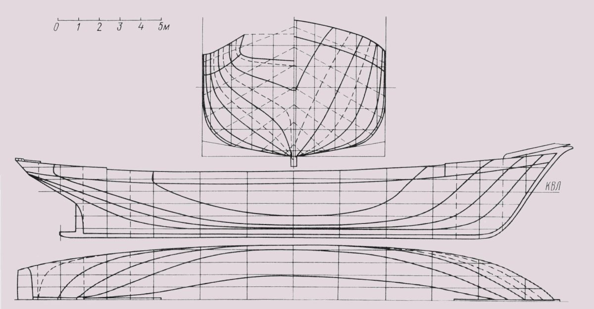 Теоретический чертеж шхуны Полоцк
