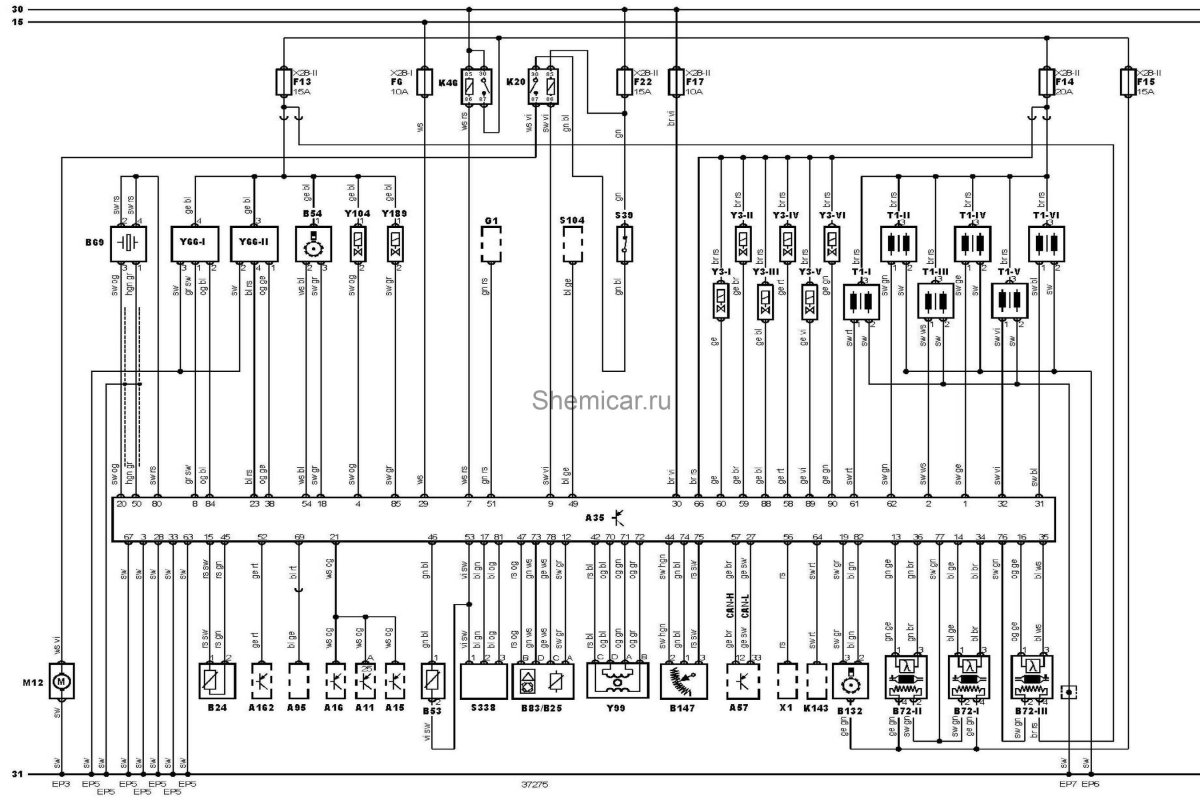 Пежо 406 электрическая схема вентилятора охлаждения