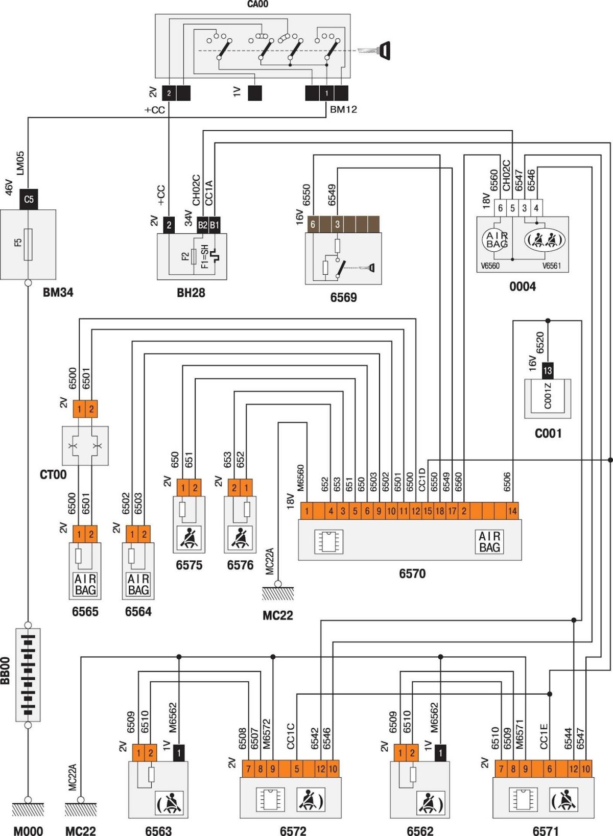 Схема электрооборудования Пежо 206 1.4