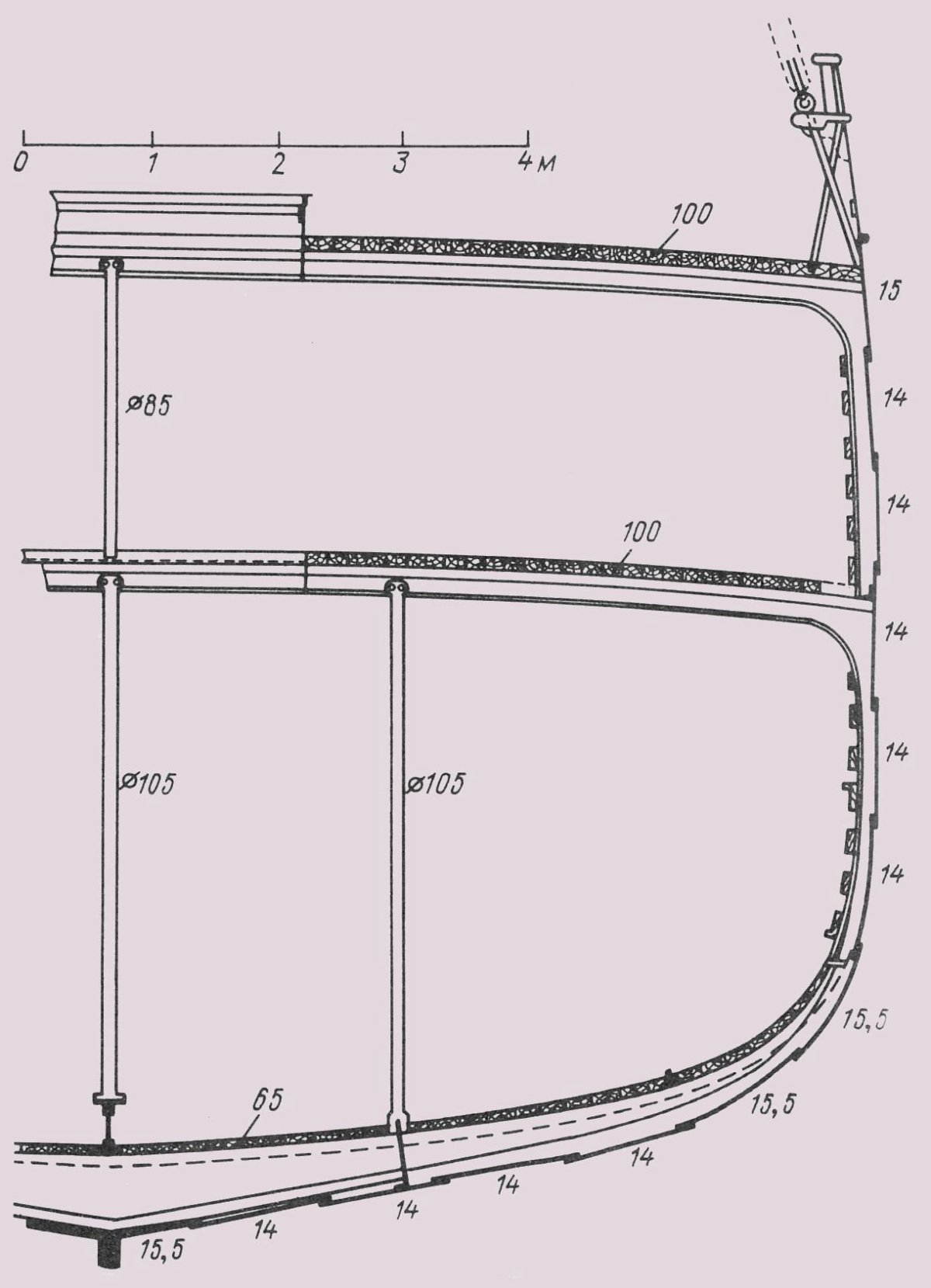Мидель шпангоут сухогрузного судна