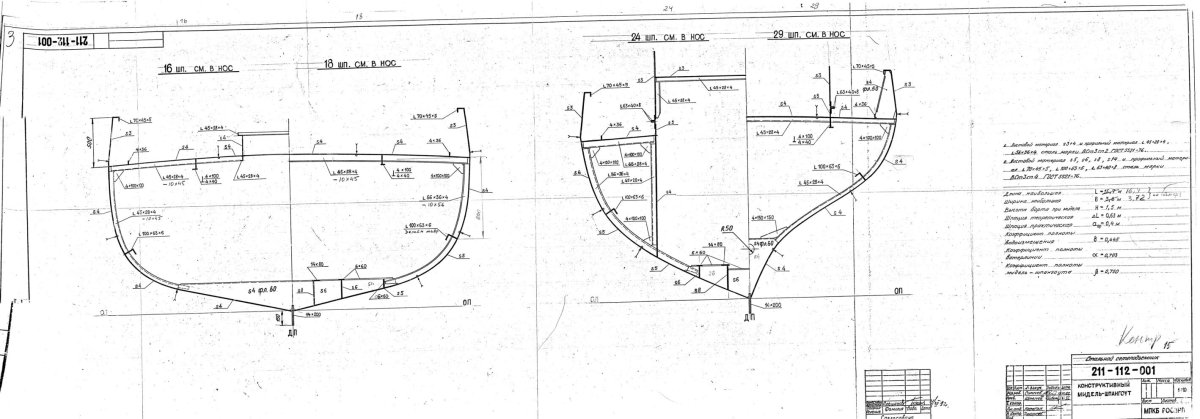 Мидель-шпангоут судна чертеж