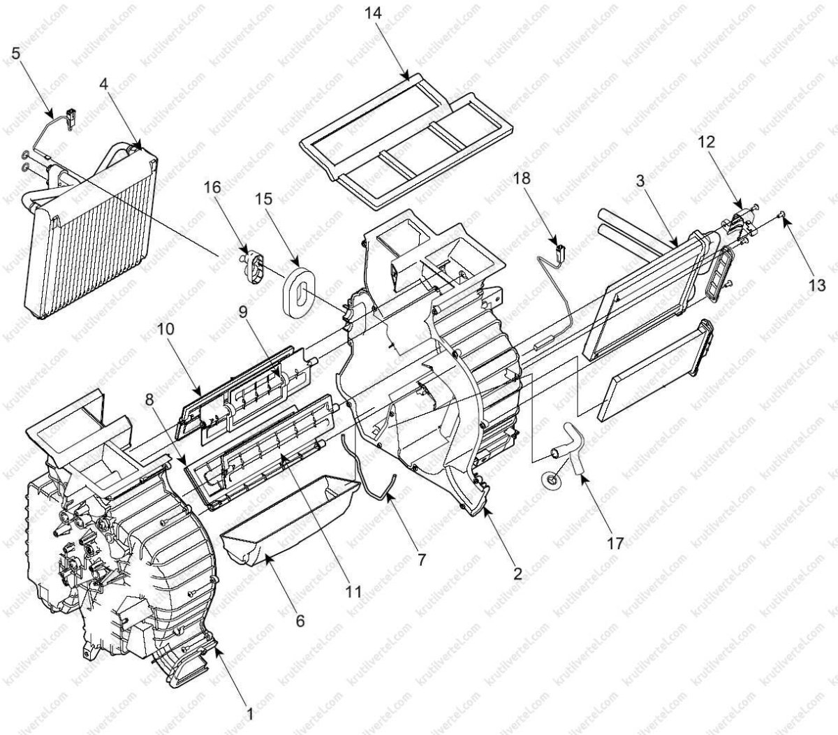 Hyundai HD 78 схема заслонок отопителя