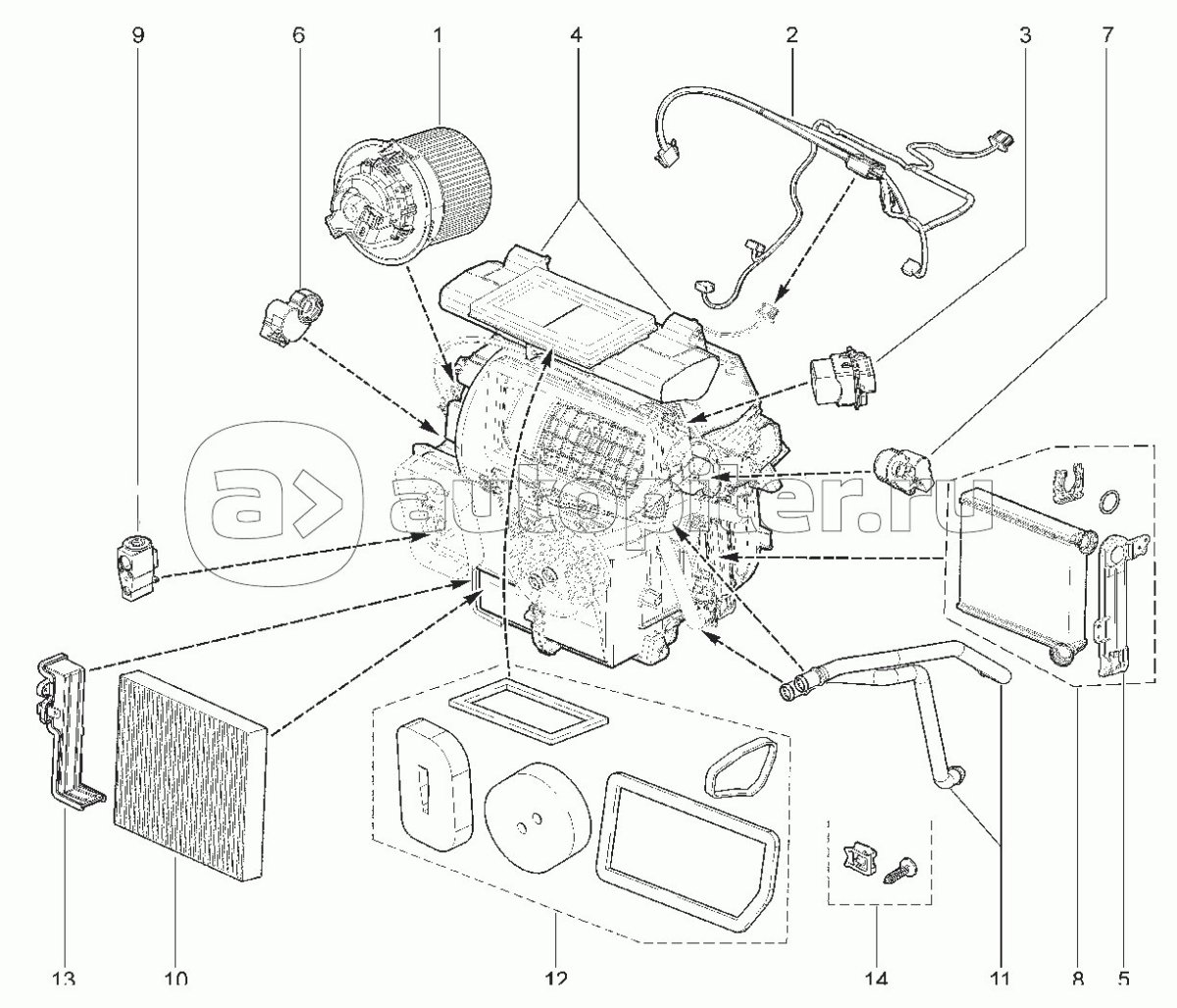 Схема отопителя Лада Веста