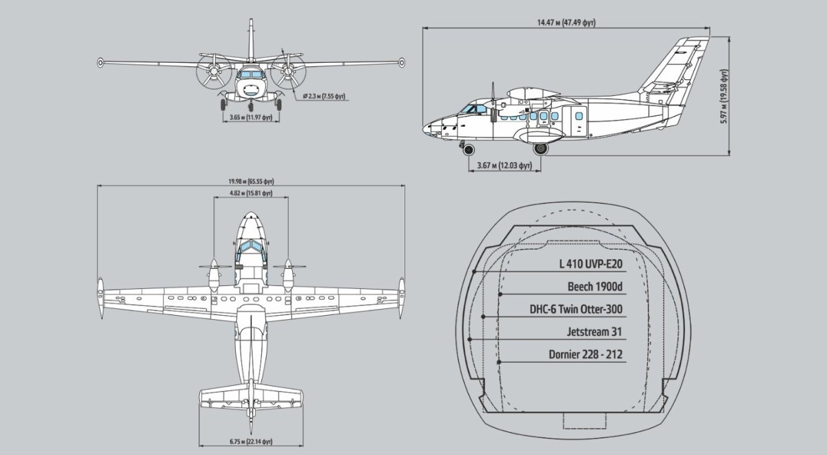 Let l-410 Turbolet чертеж