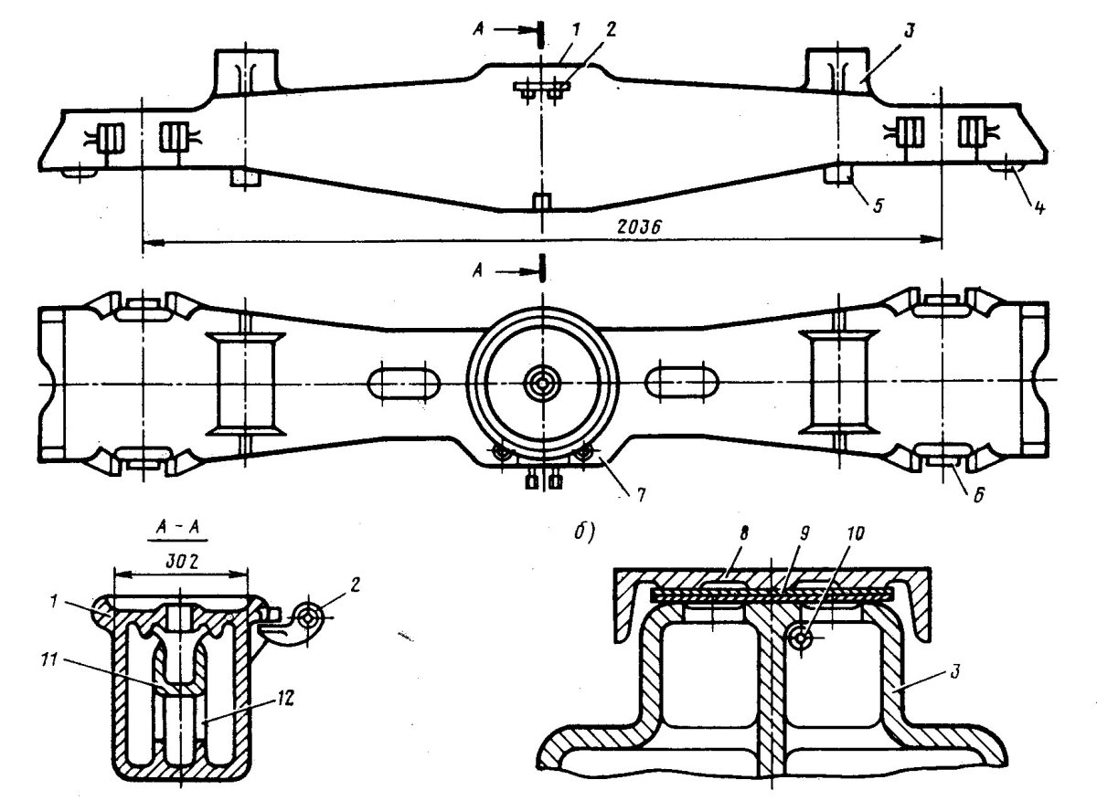 Надрессорная балка тележки 18-100