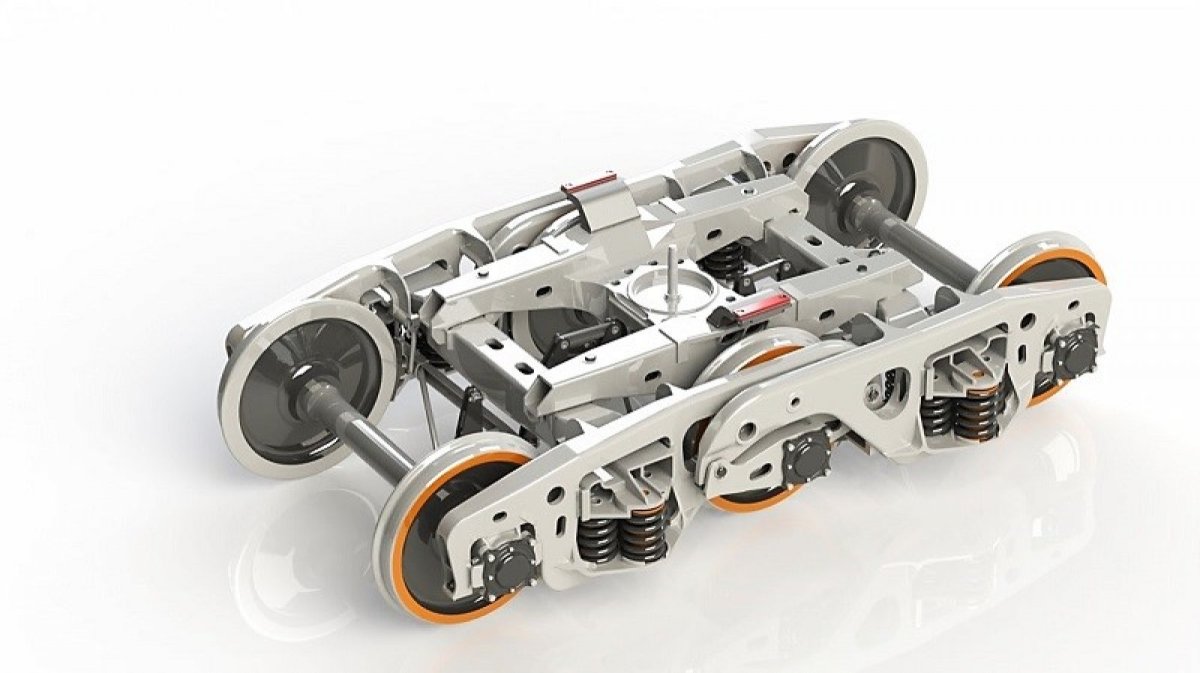 Трехосная тележка грузового вагона