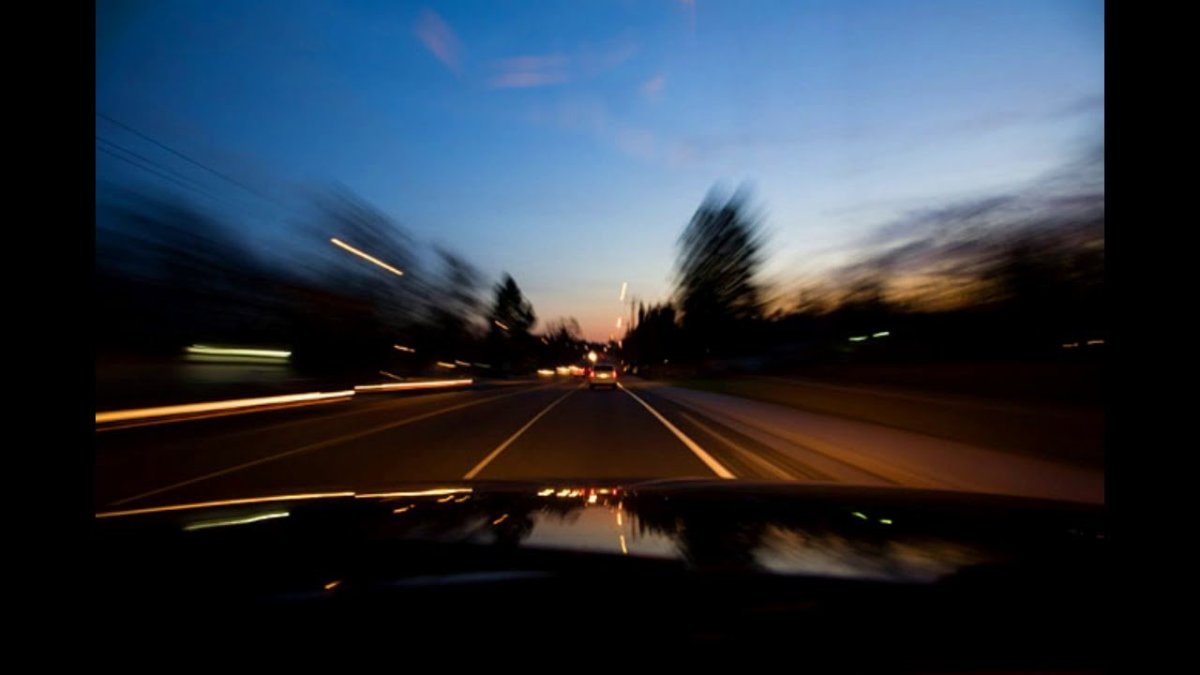 Ночная трасса вид из машины