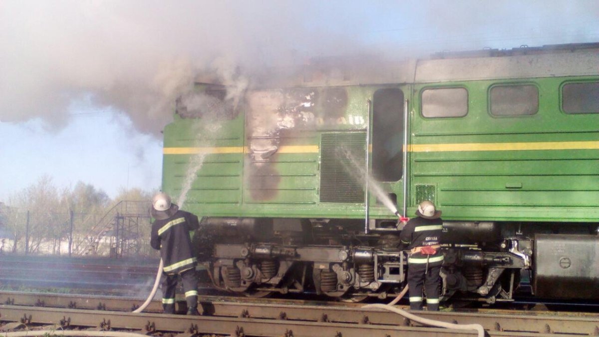 Пожар в тепловозе 2тэ10