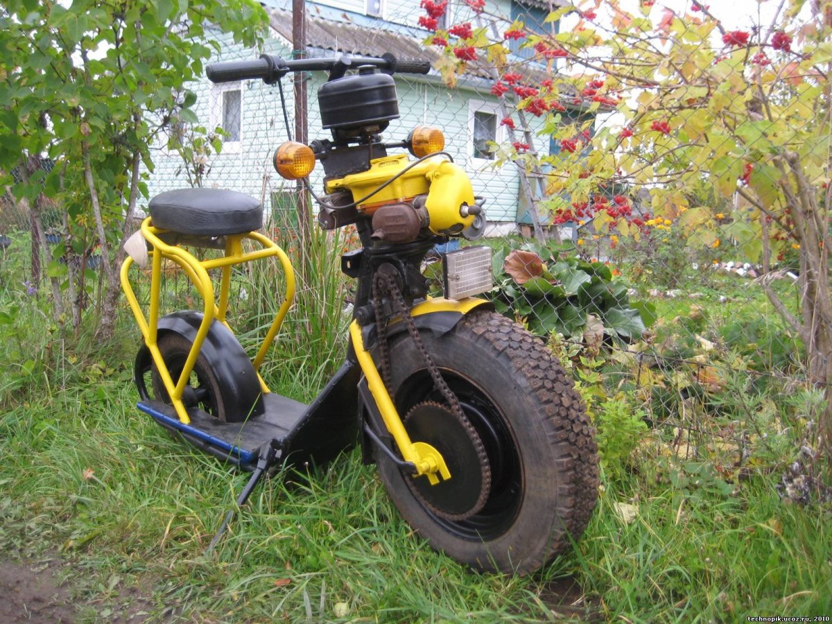 Самокат с двигателем от бензопилы