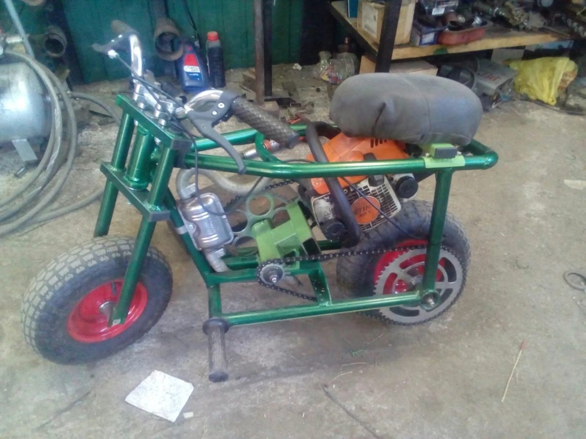 Мопед с двигателем от бензопилы штиль 180