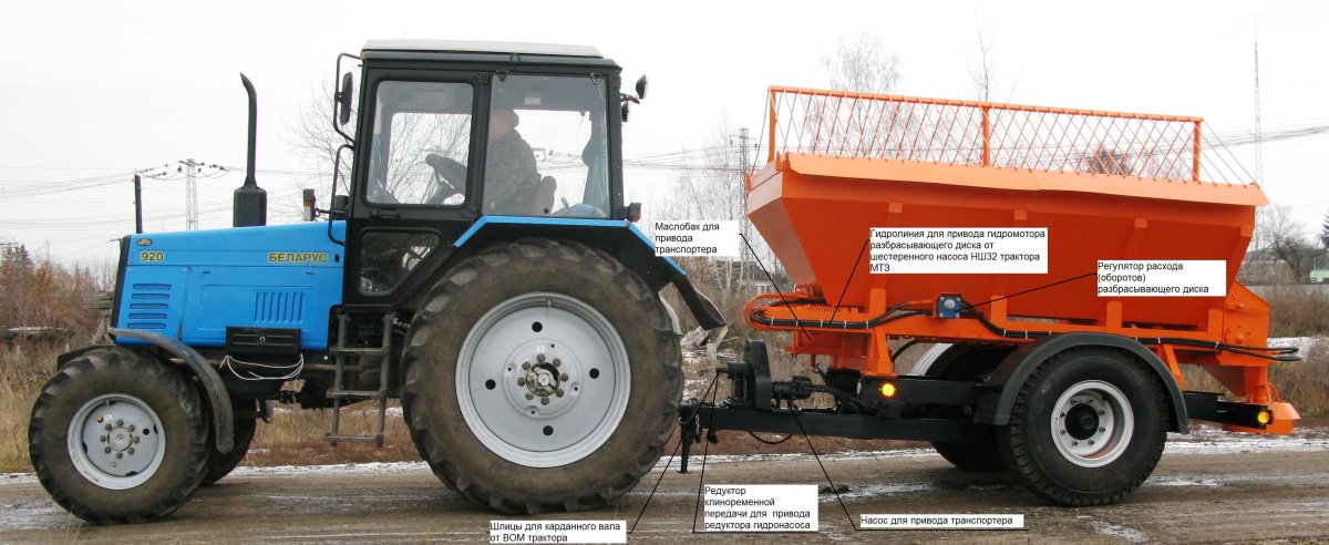 Пескоразбрасыватель прицепной для МТЗ-82