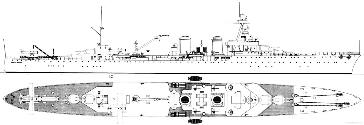 Лёгкий крейсер типа Арквитенс схема