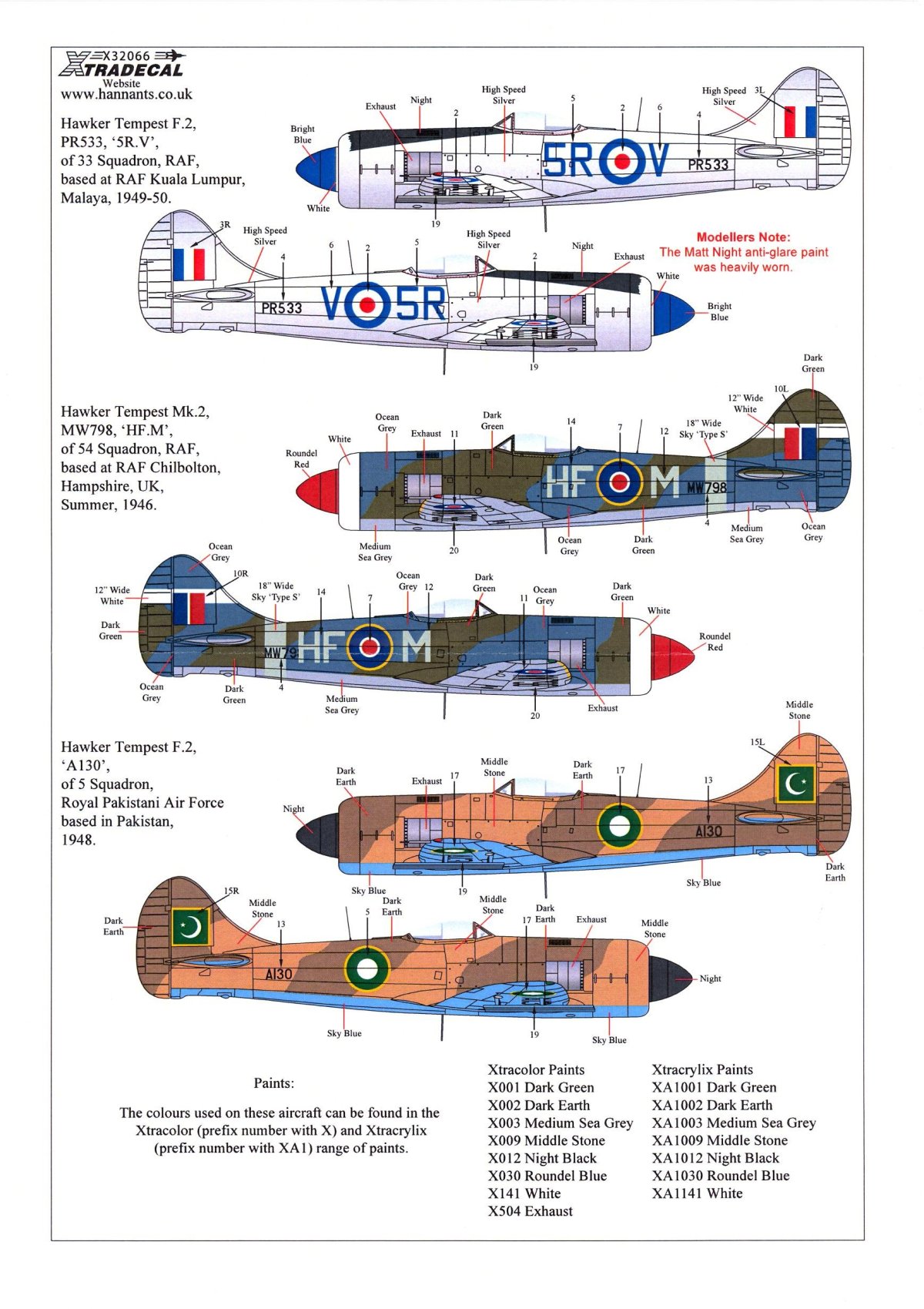 Hawker Tempest mk2 чертежи с размерами