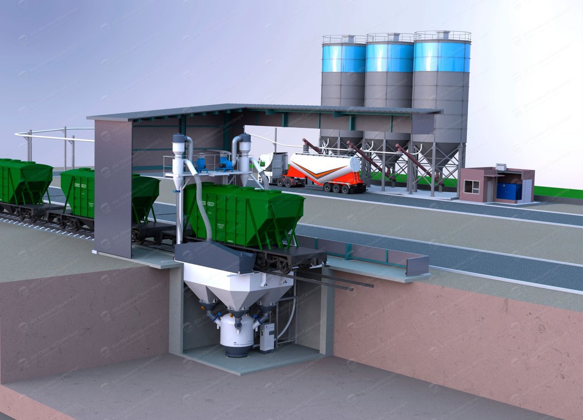 Система пневмотранспорта силос-дозатор