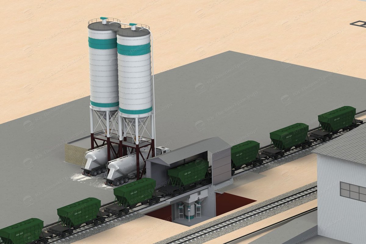 Прирельсовый склад цемента СЦ-1000
