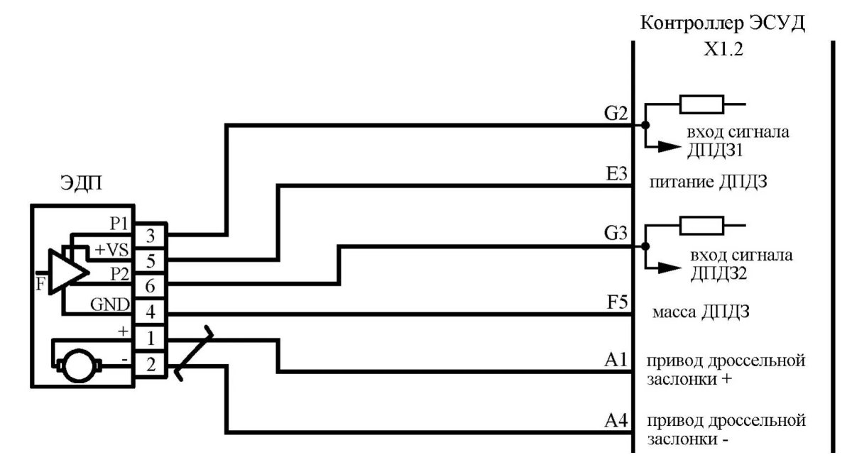Схема соединения дроссельной заслонки