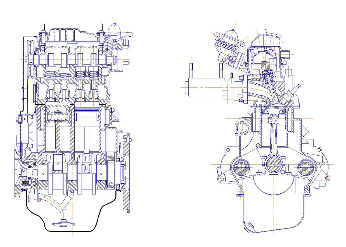 Габариты двигателя ВАЗ 1111 Ока