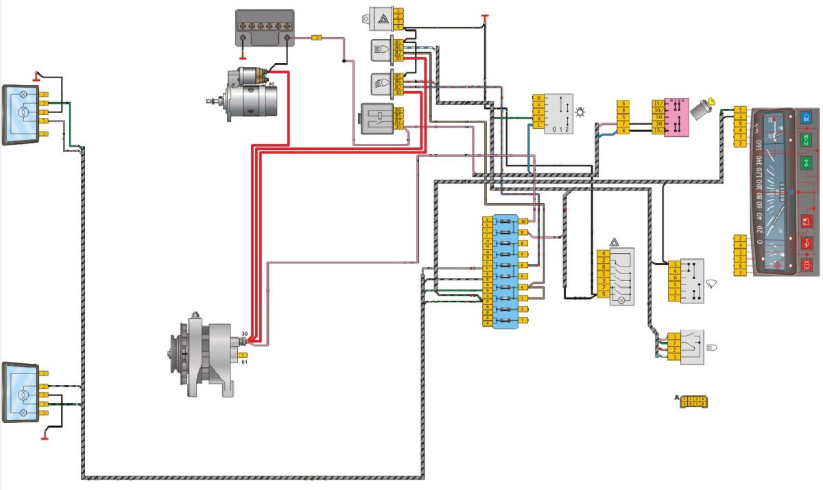 Схема электропроводки Ока 11113