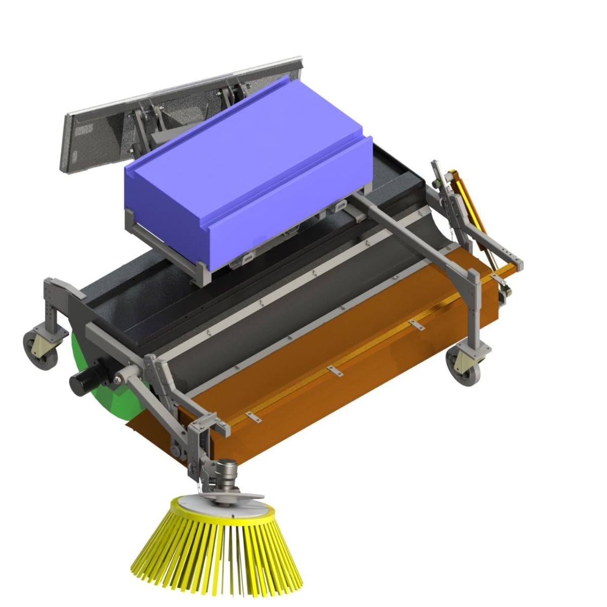 Щетка с передним бункером для мини погрузчика