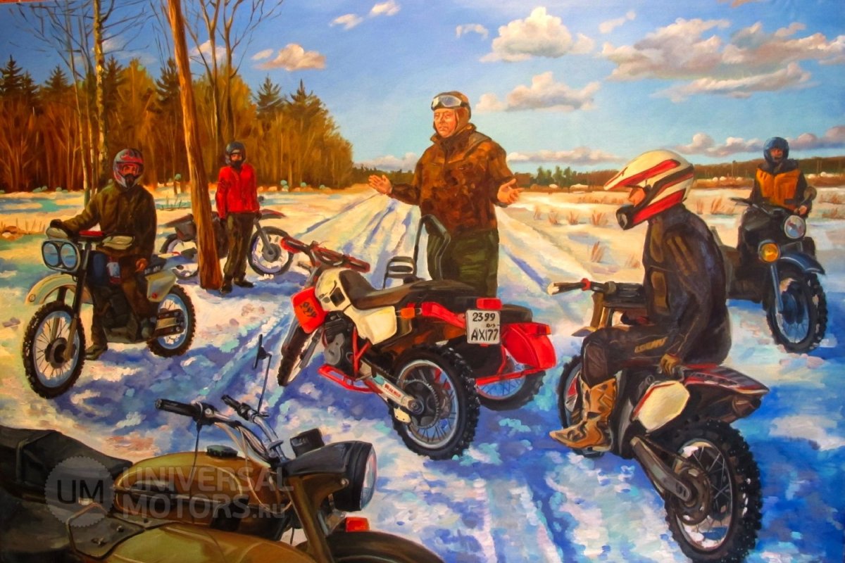 Мотоцикл живопись