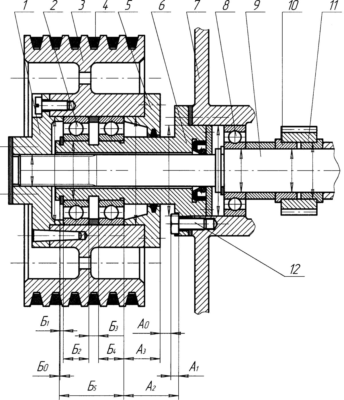 Передаточный механизм с полумуфтой